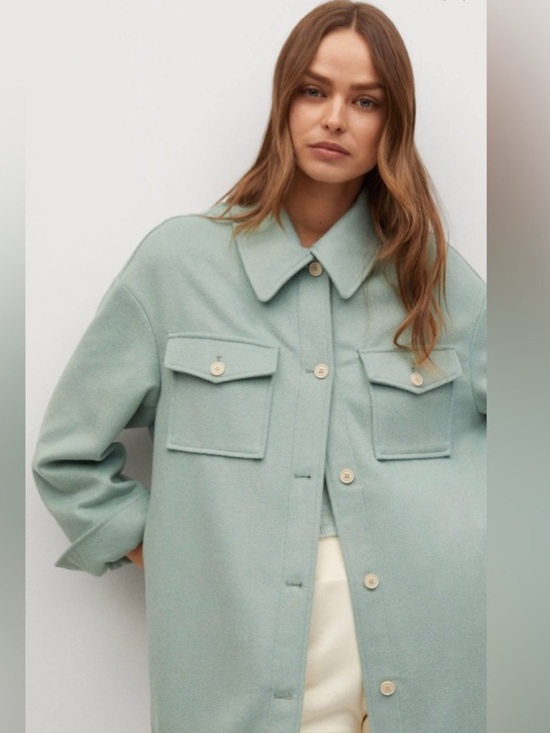 Mango Jackets & Blazers - NWOT Mango Oversized Wool Blend Overshirt Size XS/Small